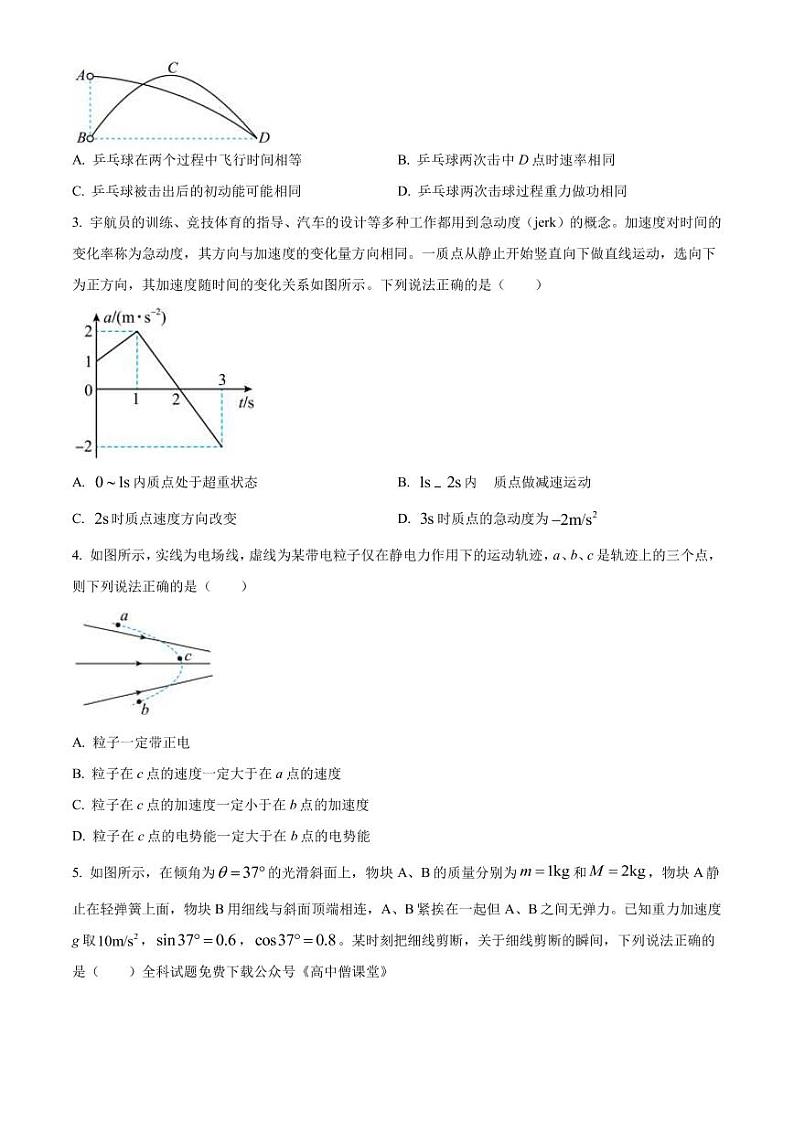 2022-2023学年黑龙江省齐齐哈尔市普高联谊校高三上学期期末考试 物理 （PDF版）02