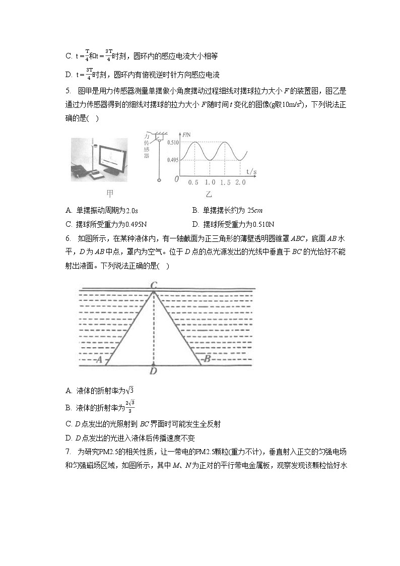 2021_2022学年湖北省重点高中智学联盟高二（下）月考物理试卷（5月）（含答案解析）第2页