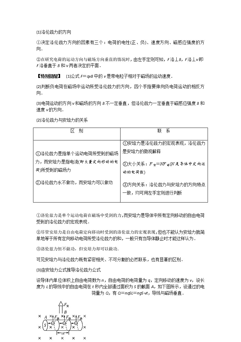 1.2磁场对运动电荷的作用力-高二物理同步精品讲义（人教版2019选择性必修第二册）02