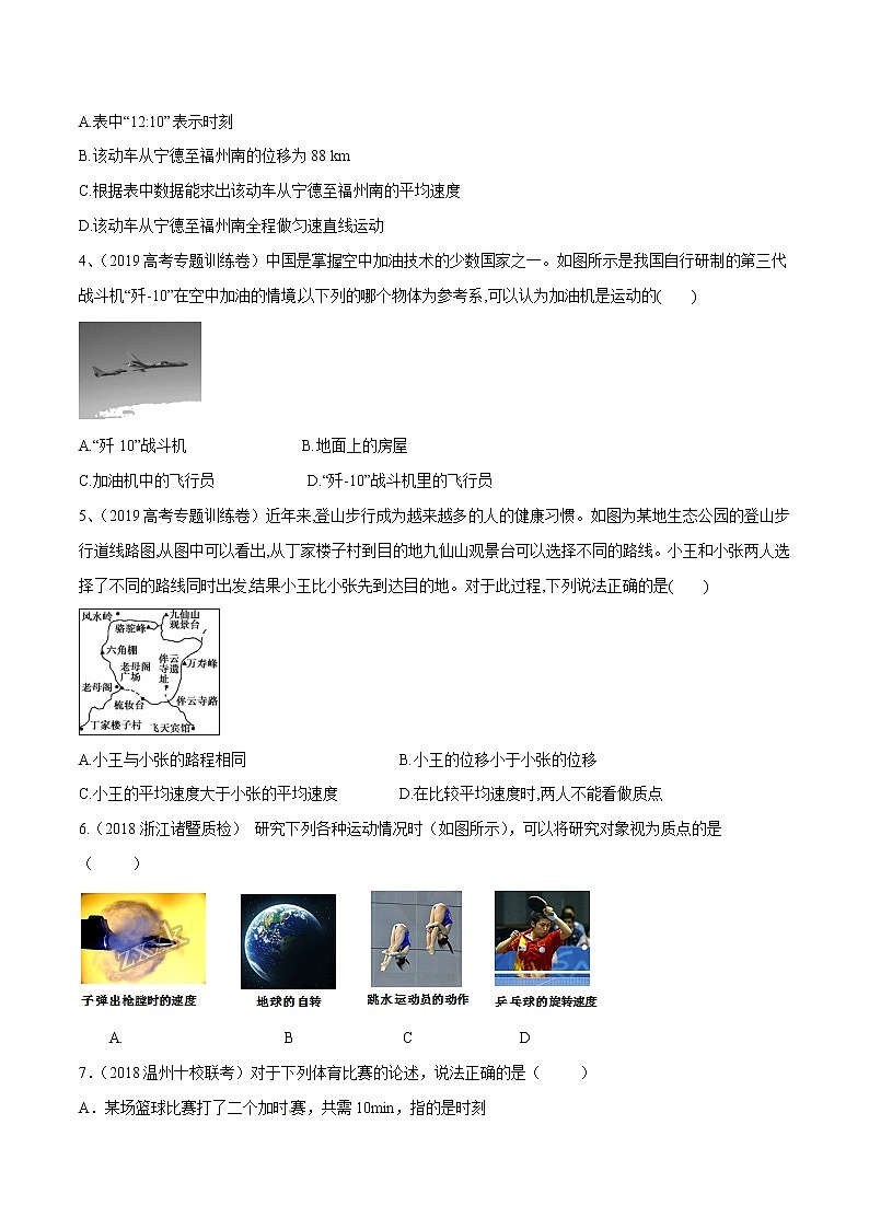 高考物理模拟题练习 专题1.1 运动的描述（原卷版）第2页