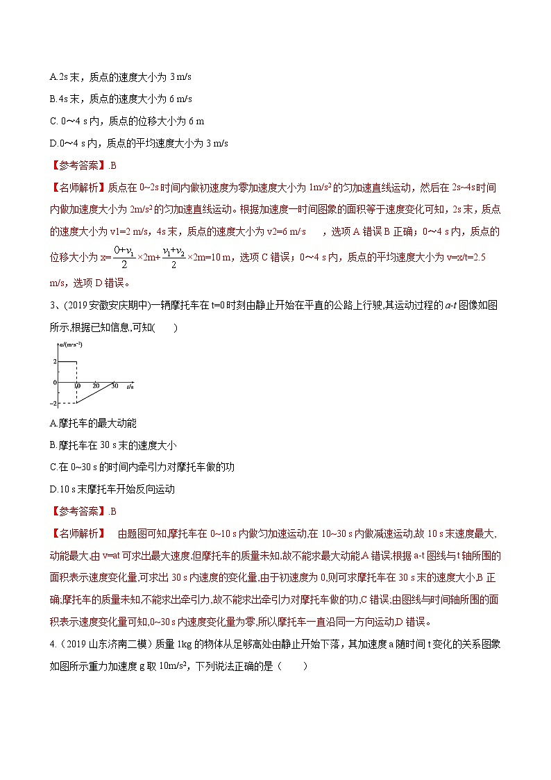 高考物理模拟题练习 专题1.6 加速度图像（解析版）第2页