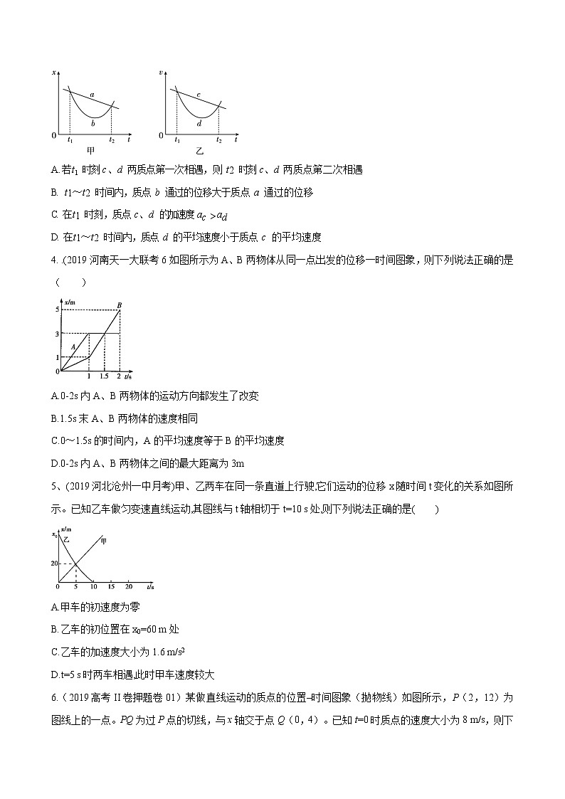 高考物理模拟题练习 专题1.2 位移图像（基础篇）（原卷版）第2页