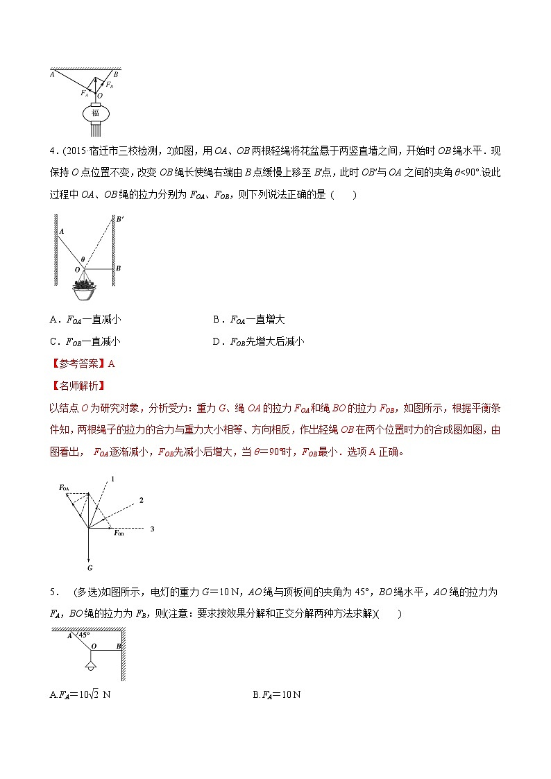 高考物理模拟题练习 专题2.12 死结问题（解析版）03