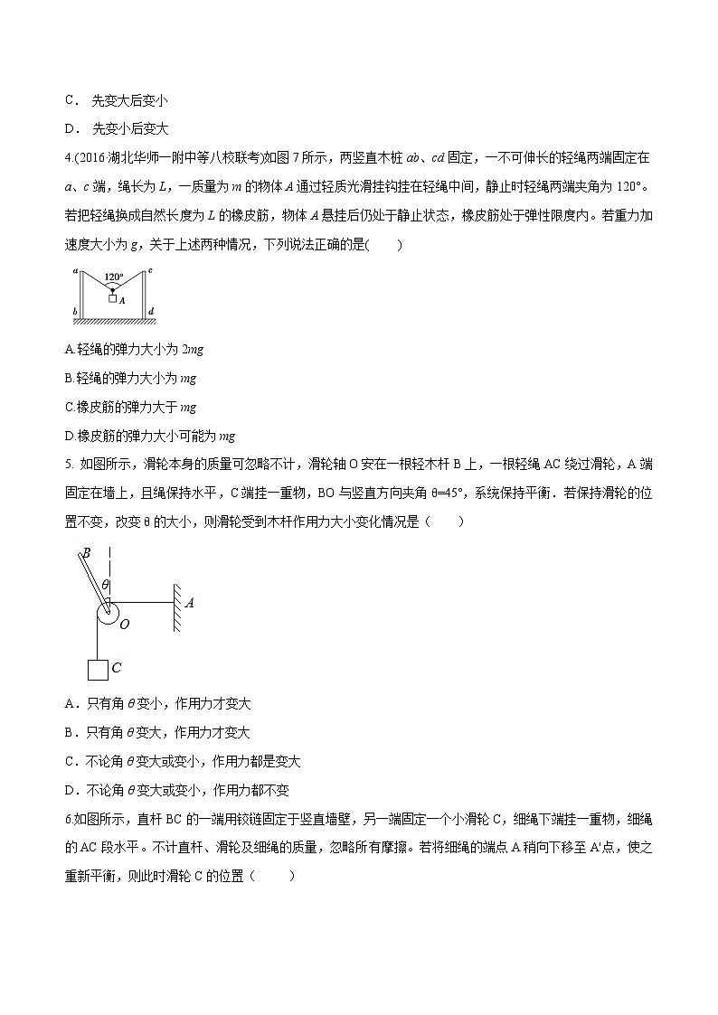高考物理模拟题练习 专题2.13 活结问题（原卷版）第2页