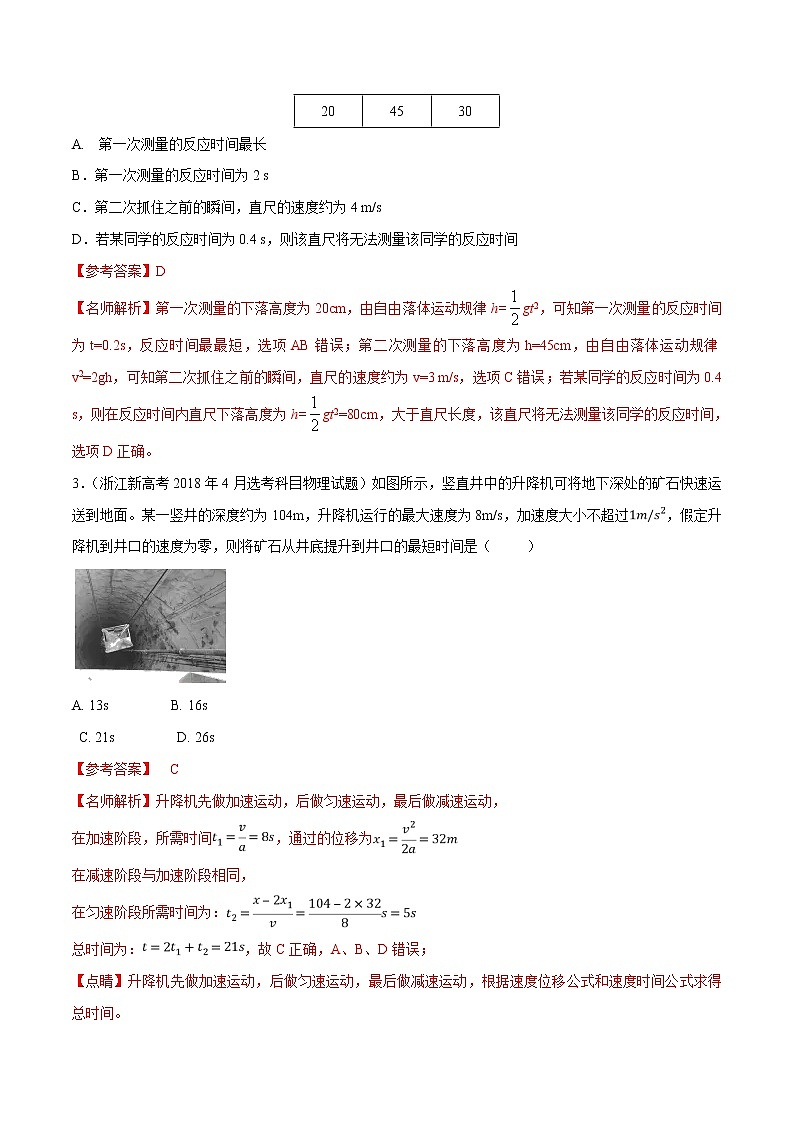 高考物理模拟题练习 专题1.13 与实际结合的直线运动（解析版）第2页