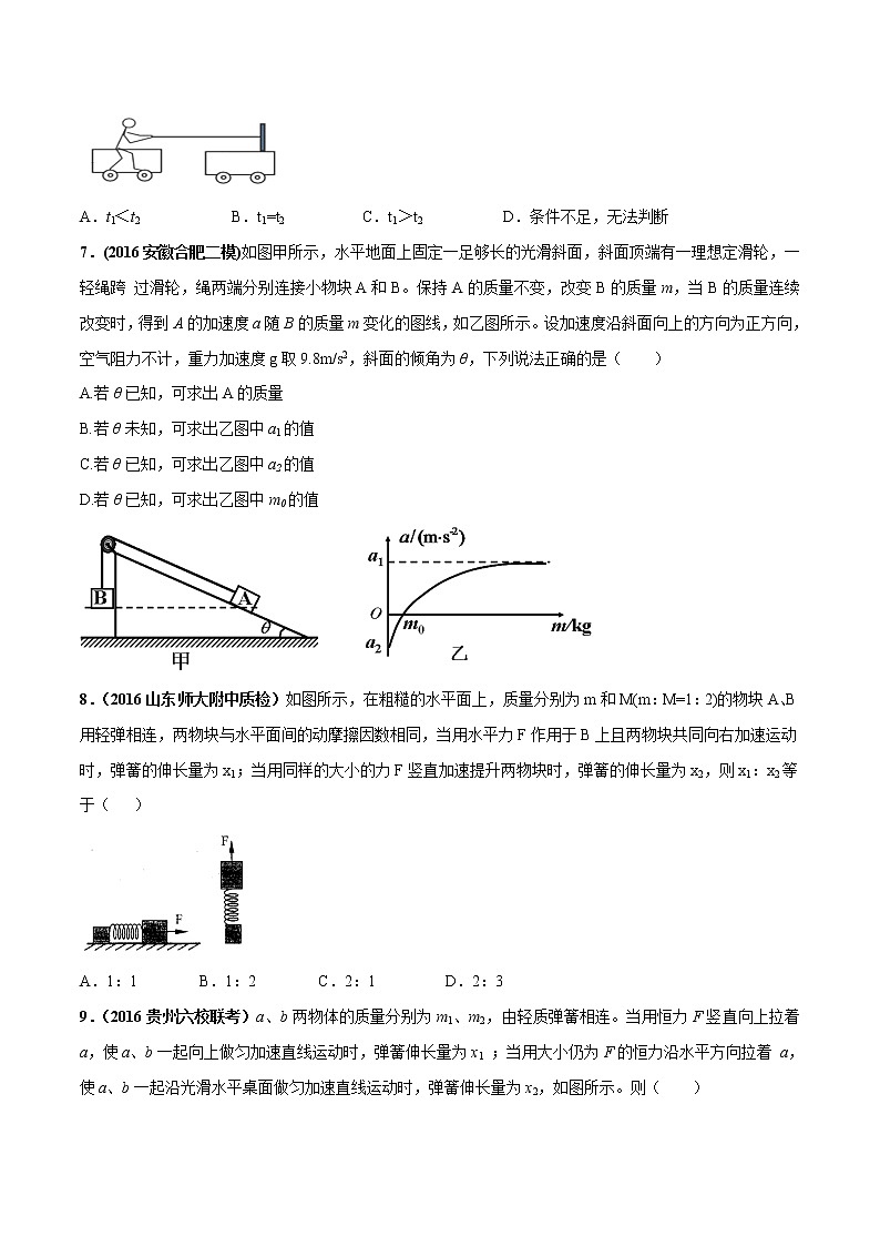 高考物理模拟题练习 专题3.15 加速运动的连接体问题（能力篇）（原卷版）03