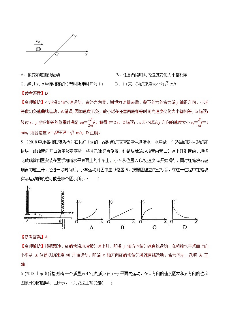 高考物理模拟题练习 专题4.3 运动合成和分解（基础篇）（解析版）第3页
