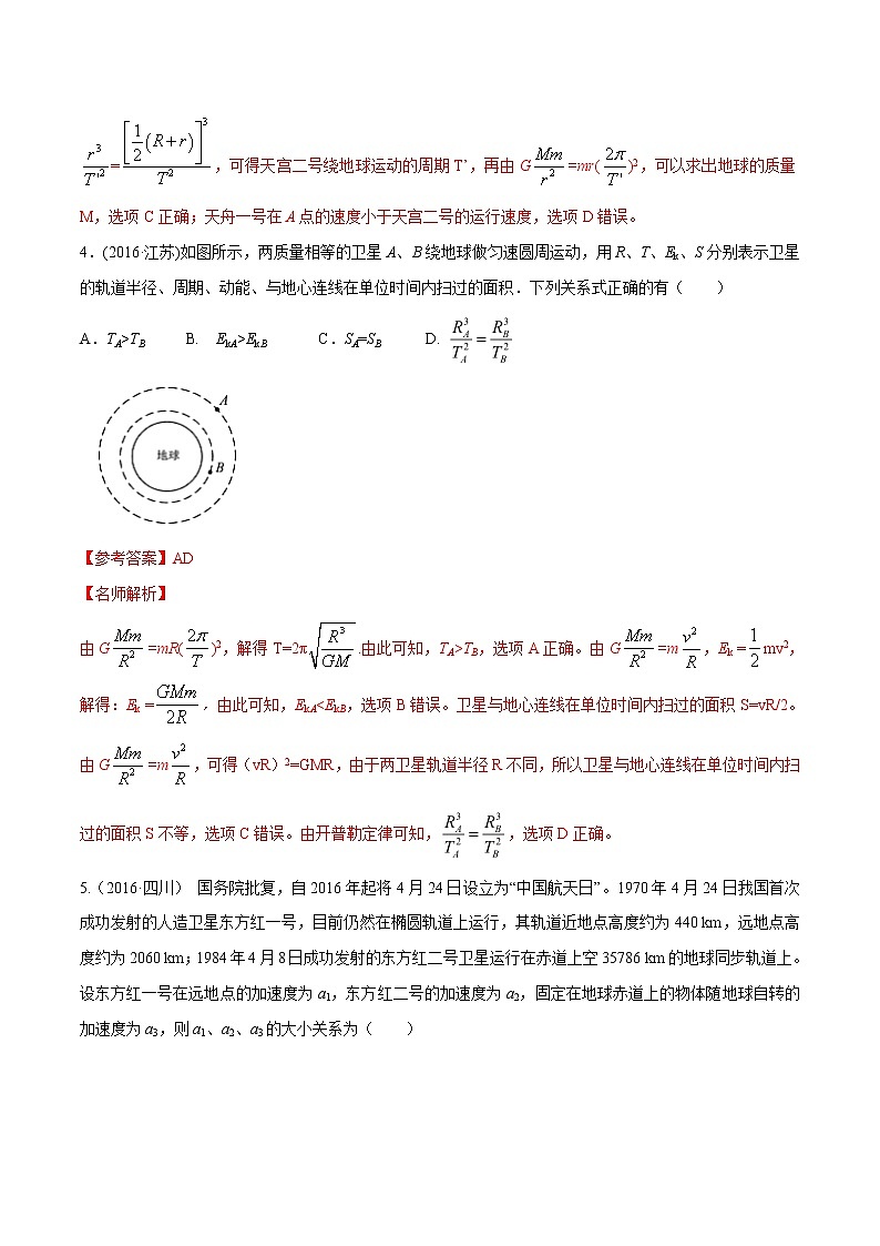 高考物理模拟题练习 专题5.8 宇宙速度（提高篇）（解析版）第3页