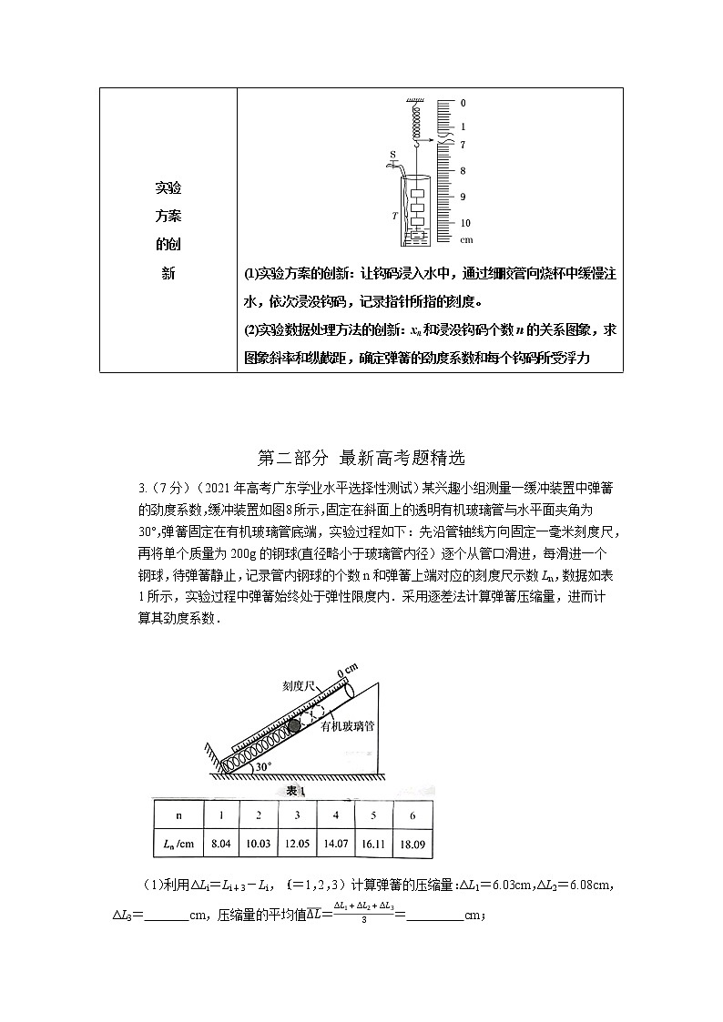 专题10探究弹力与弹簧伸长的关系（原卷版+解析版）-2023届高考物理一轮复习知识点精讲与最新高考题模拟题同步训练03