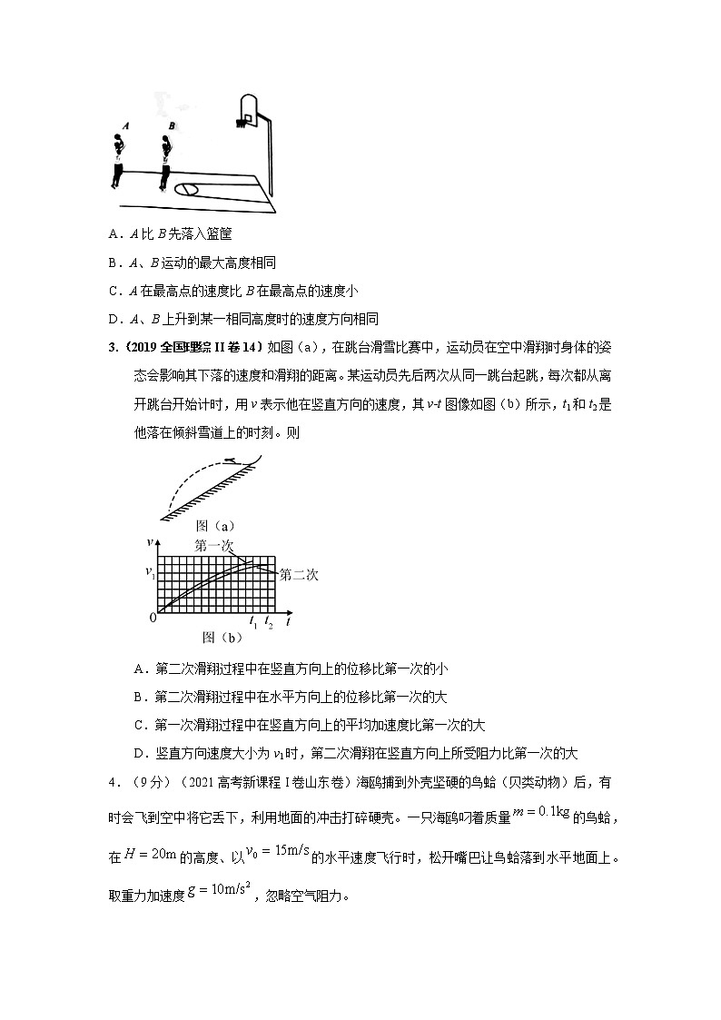 专题20与实际情景相关的抛体运动（原卷版）-2023届高考物理一轮复习知识点精讲与最新高考题模拟题同步训练第3页