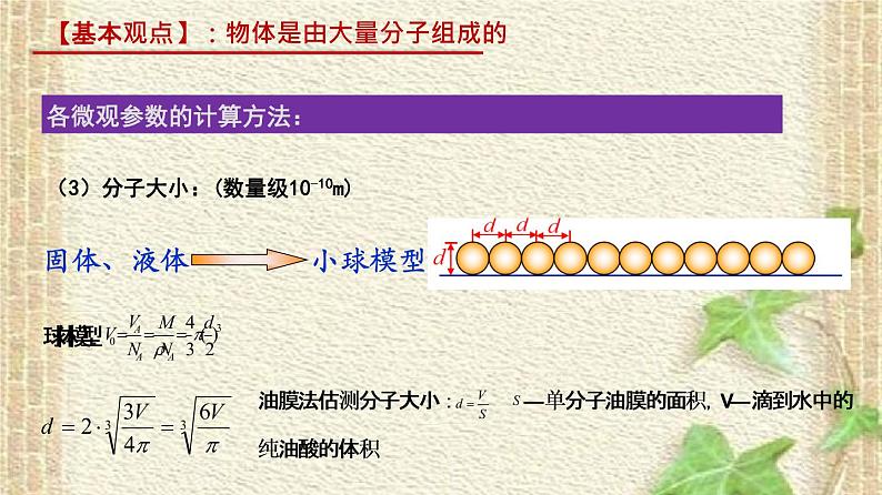 2022-2023年人教版(2019)新教材高中物理选择性必修3 第1章分子动理论第1节分子动理论的基本内容(3)课件第4页