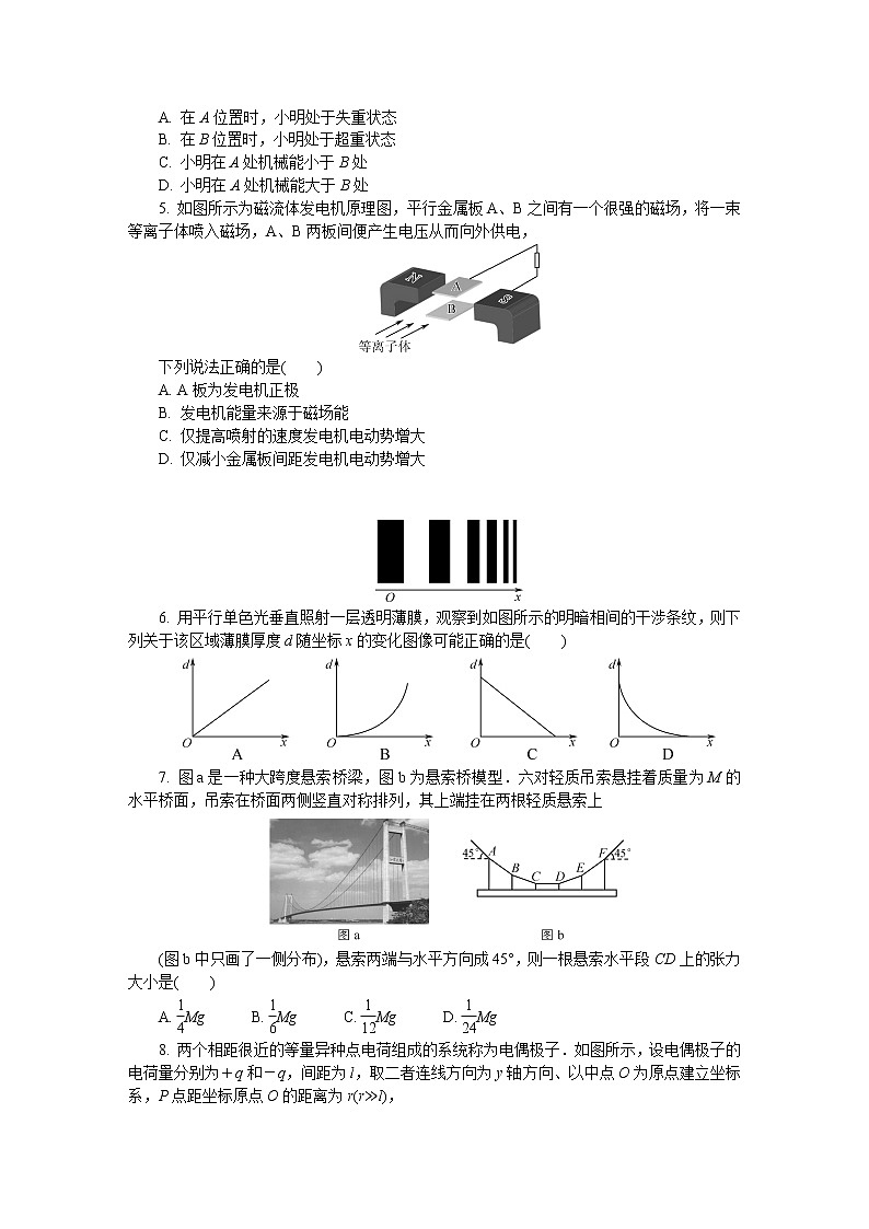 江苏省苏州市2022-2023学年高三物理下学期2月开学摸底考试试卷（Word版附答案）第2页