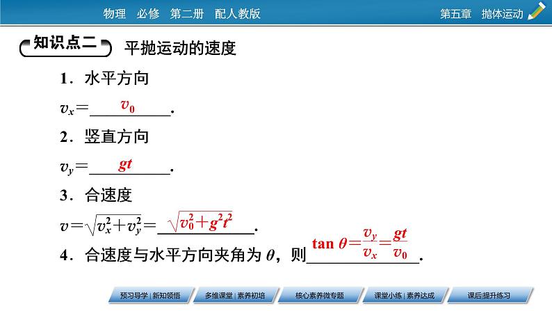 第5章 第四节 抛体运动的规律课件PPT07