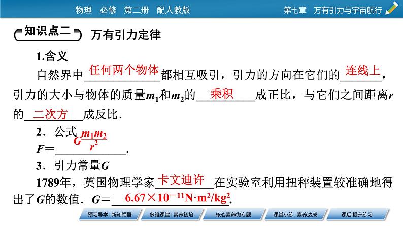 第7章 第二节 万有引力定律课件PPT08