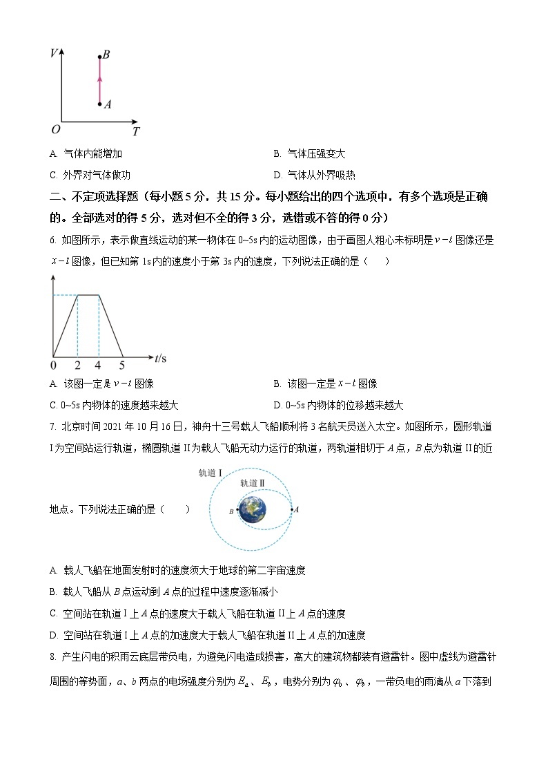 2023天津市部分区高三上学期期末练习物理试题含答案03