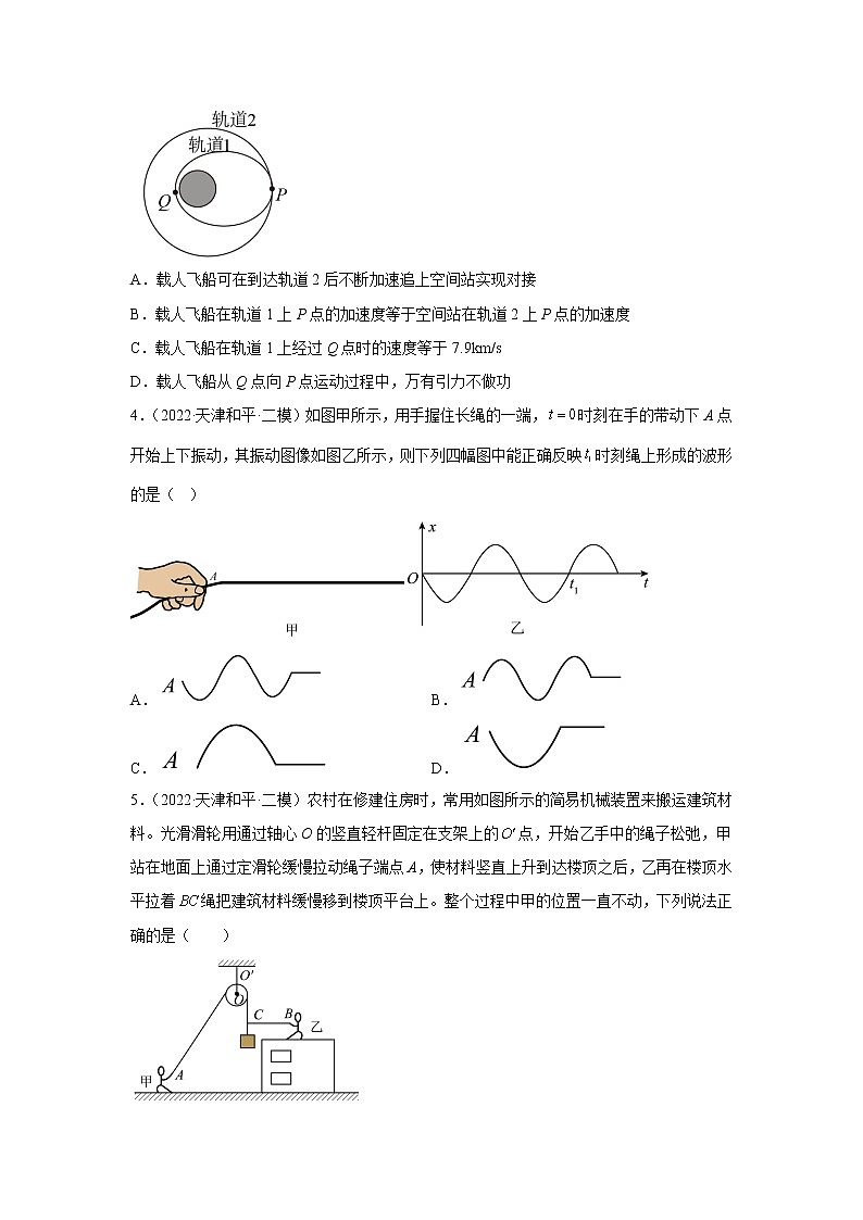 天津市和平区2020届-2022届高考物理三年模拟（二模）试题汇编-选择题02
