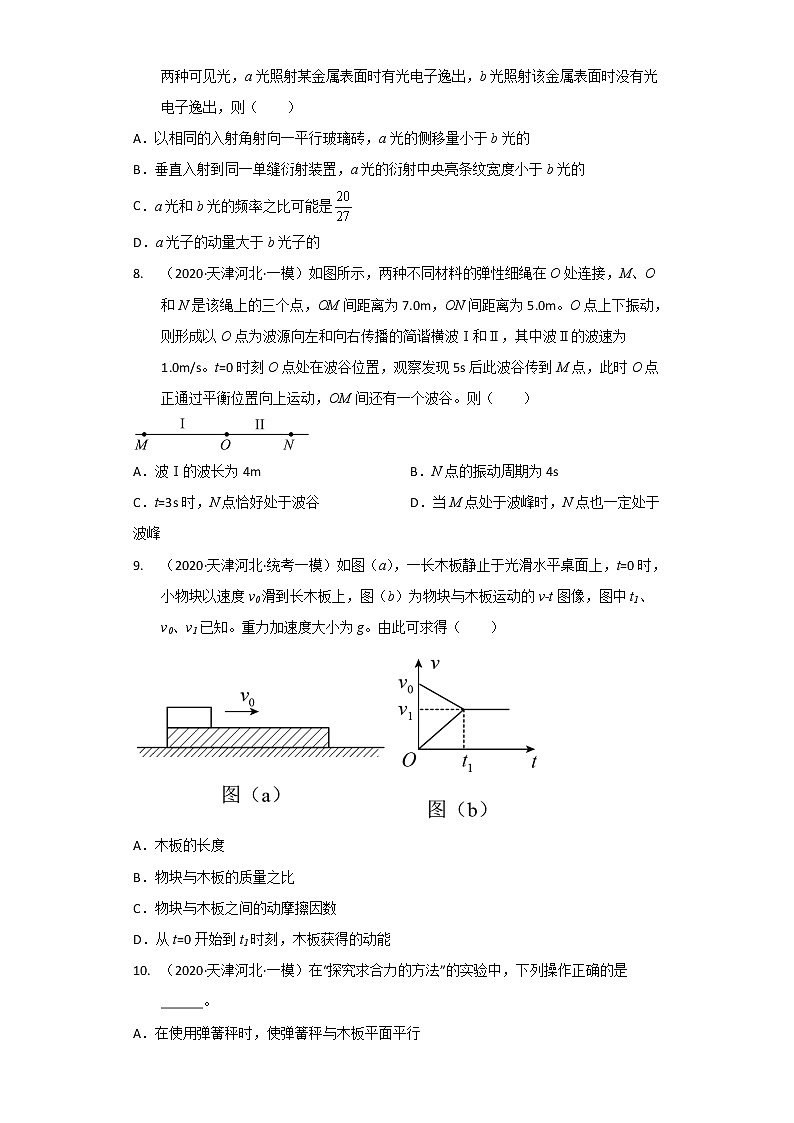 天津市河北区2020届-2022届高考物理三年模拟（一模）试题汇编-多选题03