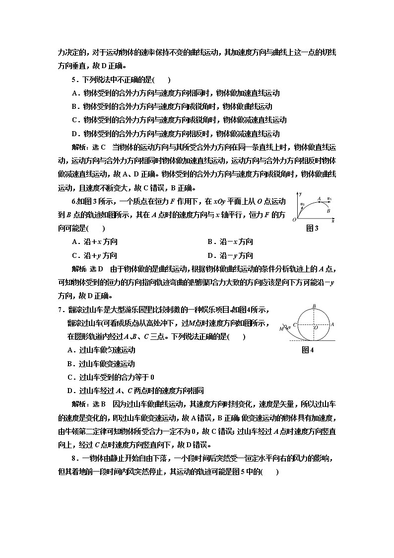 第五章  抛体运动（一）  曲线运动 试卷02