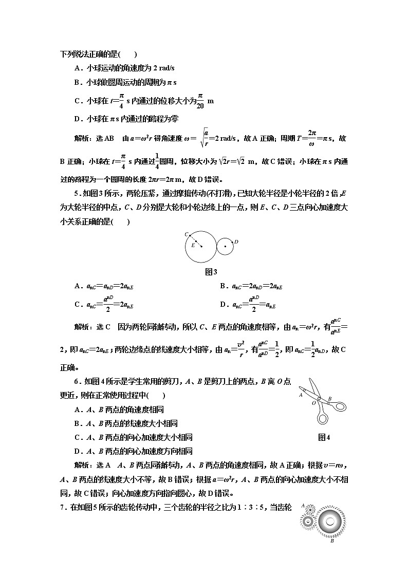 第六章  圆周运动（三）  向心加速度 试卷02