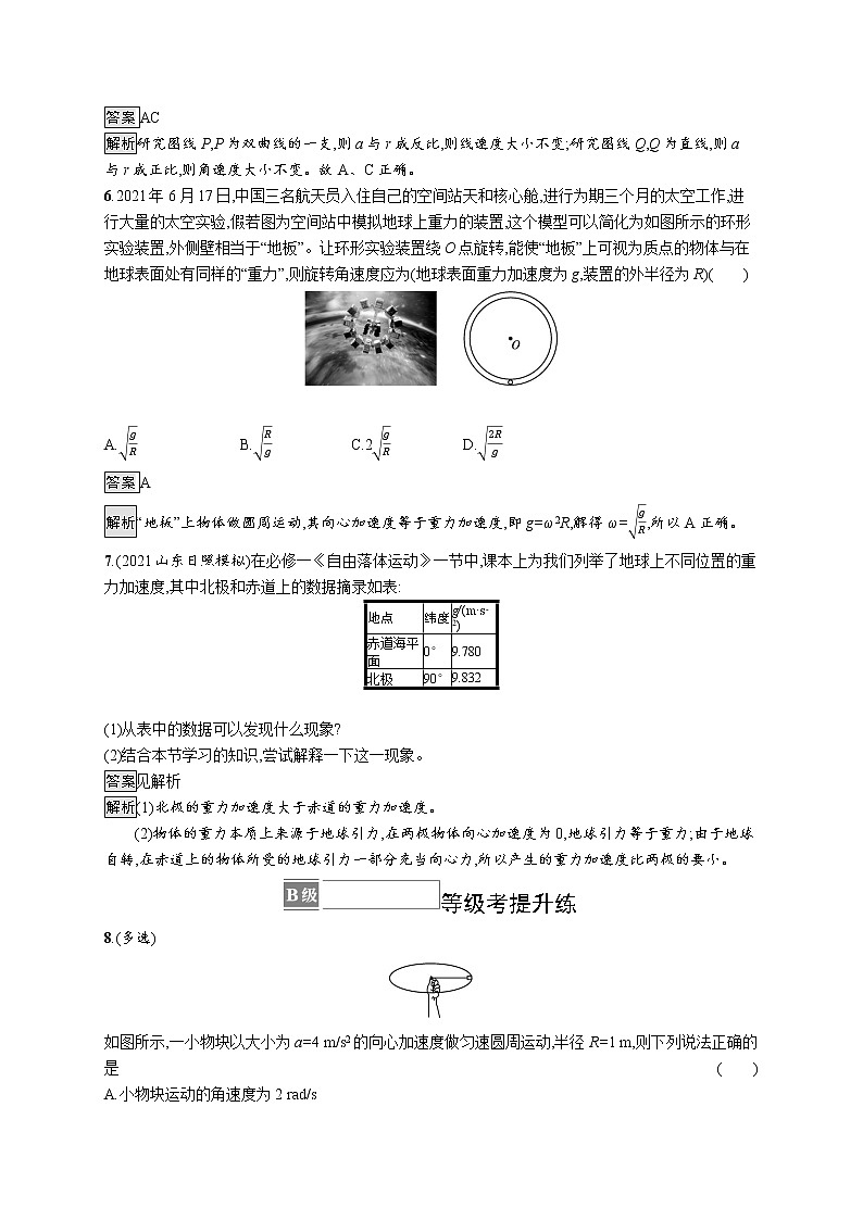 第六章　3　向心加速度 试卷03