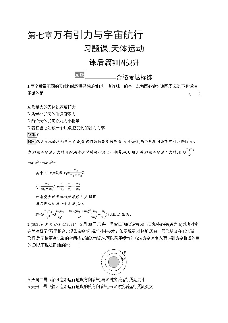 第七章　习题课 天体运动第1页