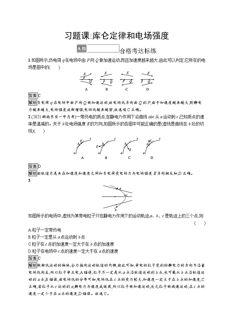 习题课 库仑定律和电场强度第1页