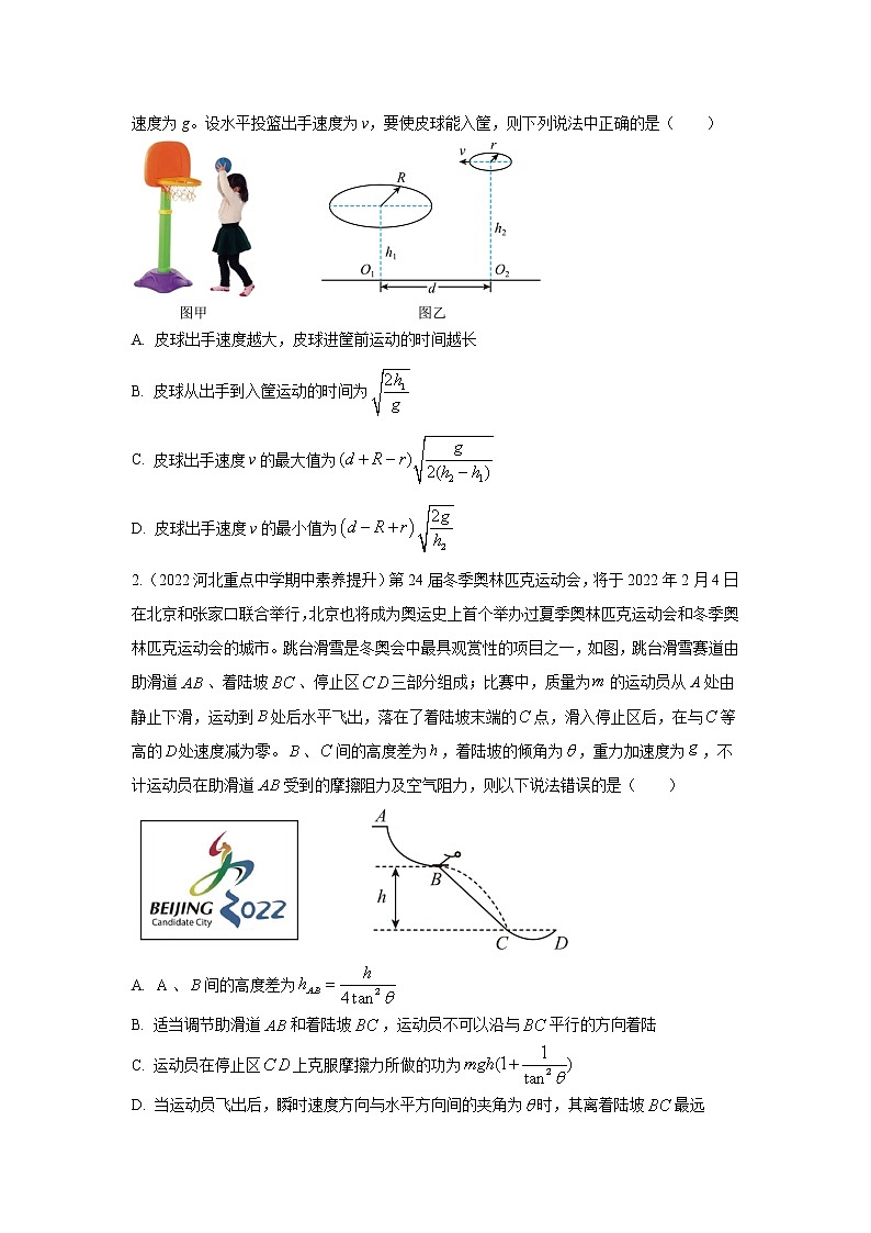 专题23平抛运动的临界极值问题（原卷版+解析版）-2023届高考物理一轮复习知识点精讲与最新高考题模拟题同步训练03