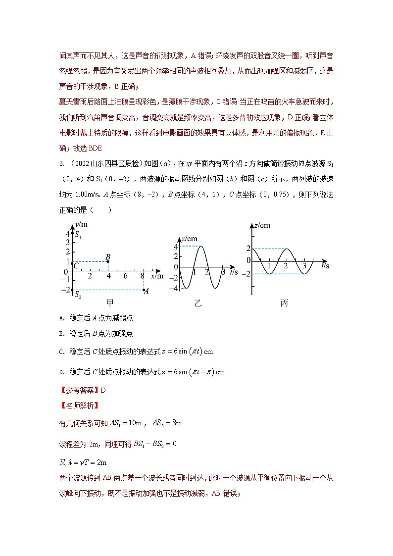 专题50机械波的特性（解析版）-2023高考一轮复习知识点精讲和最新高考题模拟题同步训练第3页
