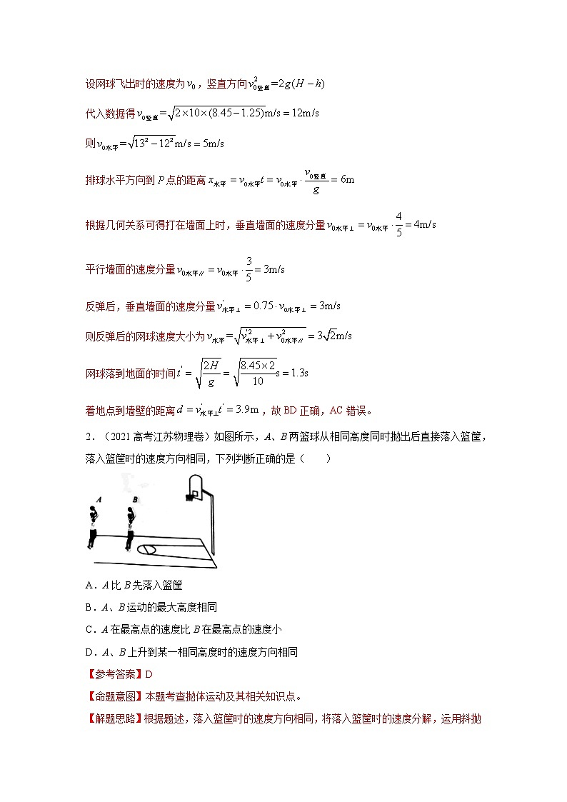专题128运动的合成与分解（原卷版+解析版）-2023届高考物理一轮复习知识点精讲与最新高考题模拟题同步训练02