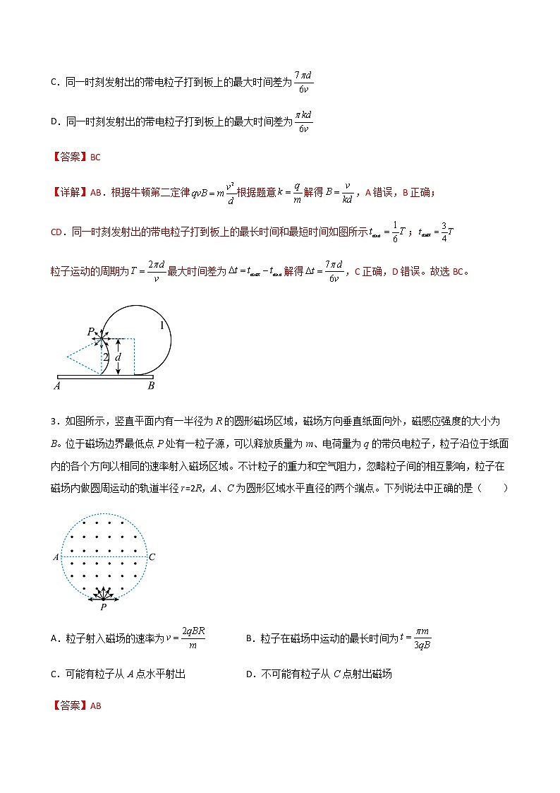 2022届高考备考物理二轮专题练习——磁场中的旋转圆、放缩圆、平移圆、磁聚焦模型（解析版）03
