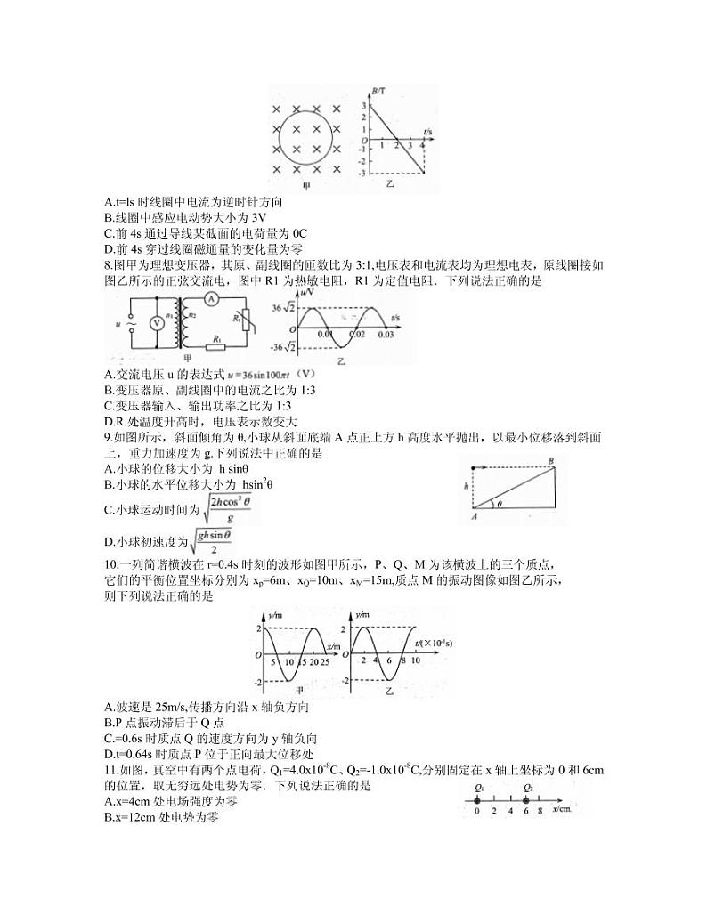 2021届江苏省连云港市高三下学期期初调研考试物理试题 PDF版02