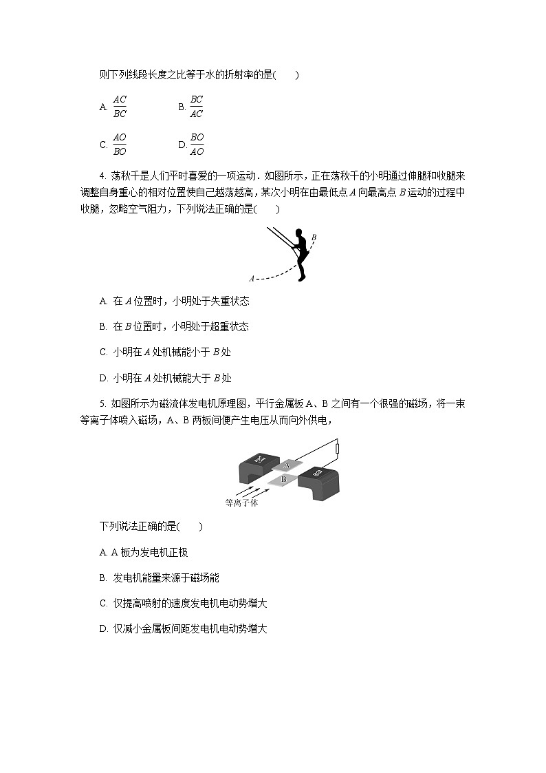 2022-2023学年江苏省苏州市高三下学期2月开学摸底考试 物理（含答案）02