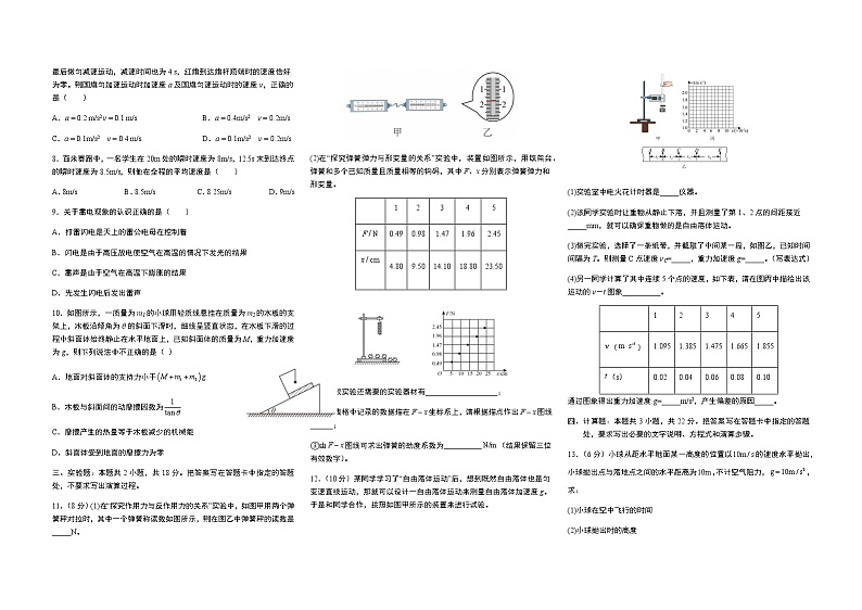 2022-2023学年海南省万宁市北京师范大学万宁附属中学高三下学期教学质检 物理试题（含答案）02