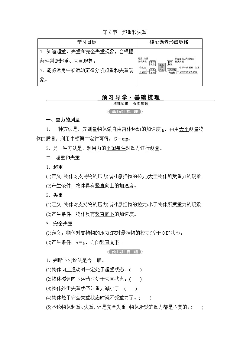 6 第6节　超重和失重 学案01