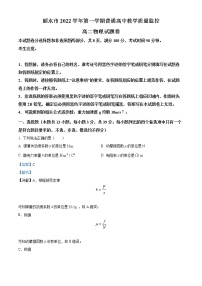 2022-2023学年浙江省丽水市高二上学期期末教学质量监控物理试题  （解析版）