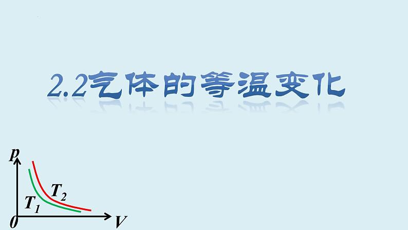 2.2气体的等温变化课件 高二下学期物理人教版（2019）+选择性必修第三册+第1页