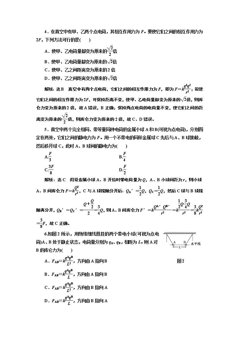 第九章 库仑定律 试卷02