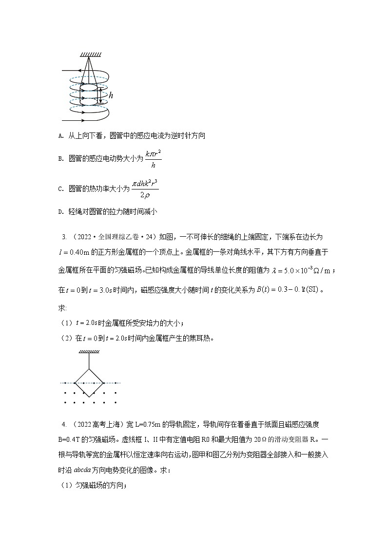 专题89电磁感应中的功能问题-高考物理一轮复习知识点精讲与最新高考题模拟题同步训练02
