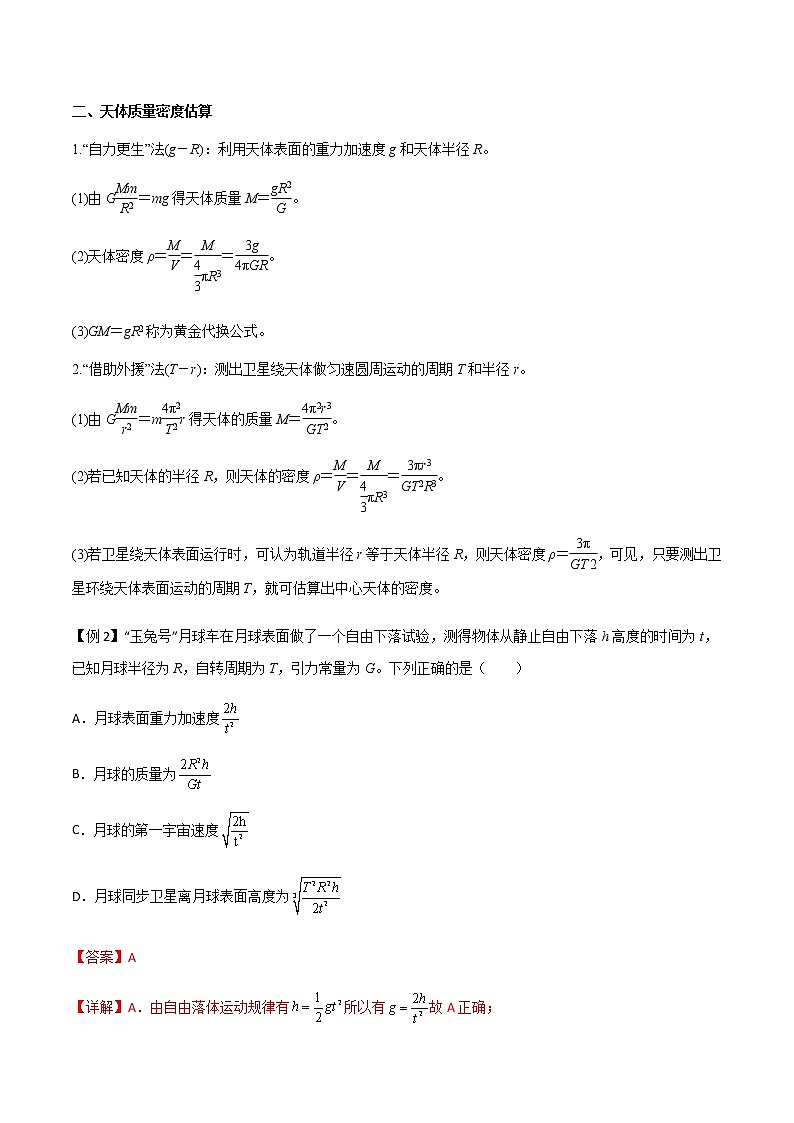 专题28 开普勒行星运动定律、天体质量密度估算和不同位置重力加速度-高三物理一轮复习多维度导学与分层专练03