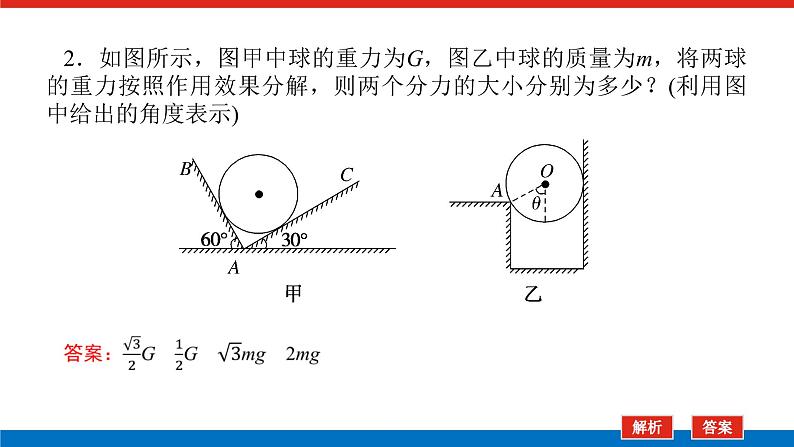 素养提升⑩　力的效果分解课件PPT高一上物理期末复习第5页