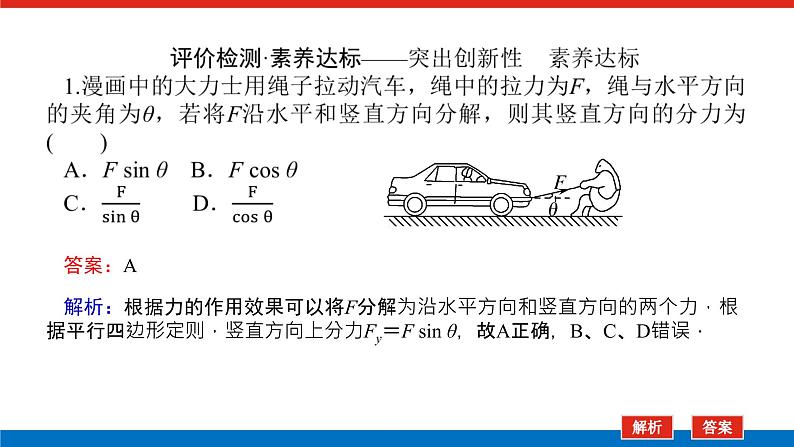 素养提升⑩　力的效果分解课件PPT高一上物理期末复习第7页