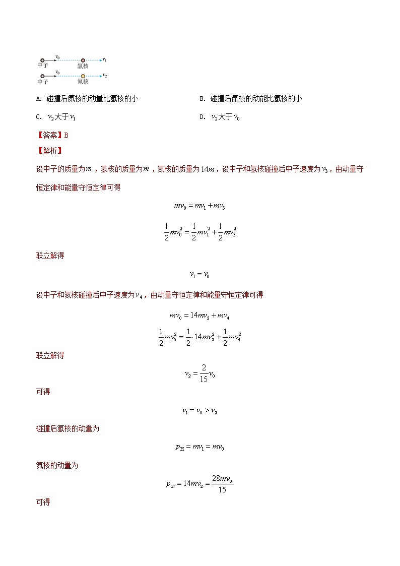 2020-2022年高考物理真题分专题训练 专题08 动量（教师版）第2页