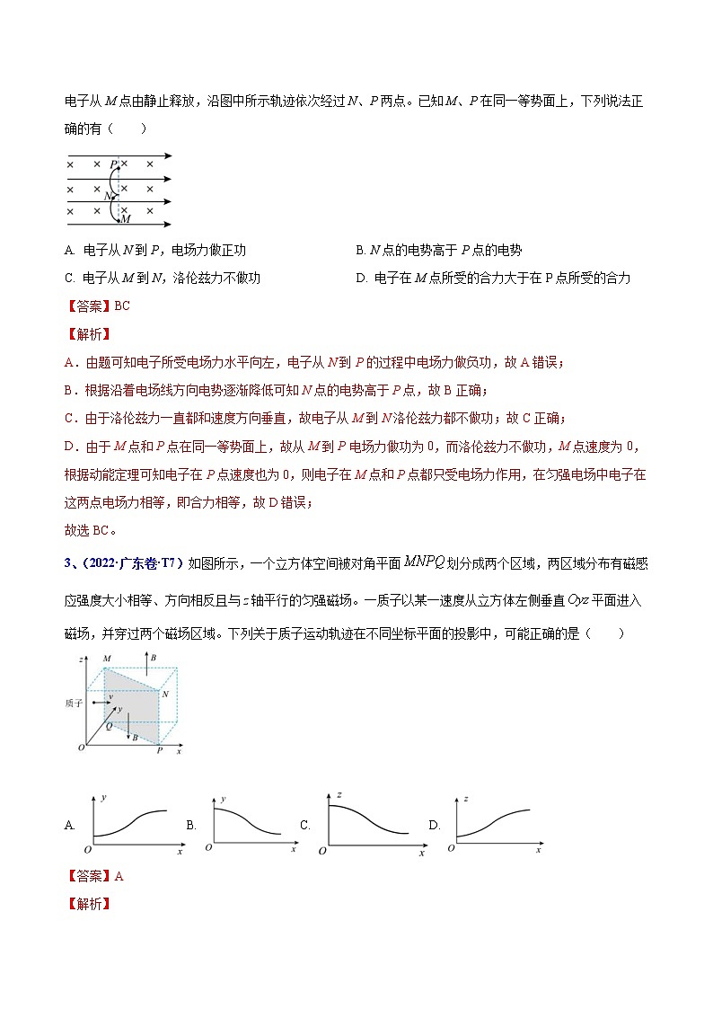2020-2022年高考物理真题分专题训练 专题11 磁场（教师版）第2页