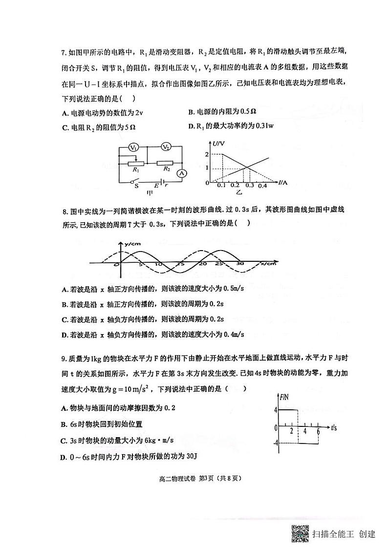 2023省齐齐哈尔讷河二中等三校高二下学期开学考试物理试题PDF版含答案03