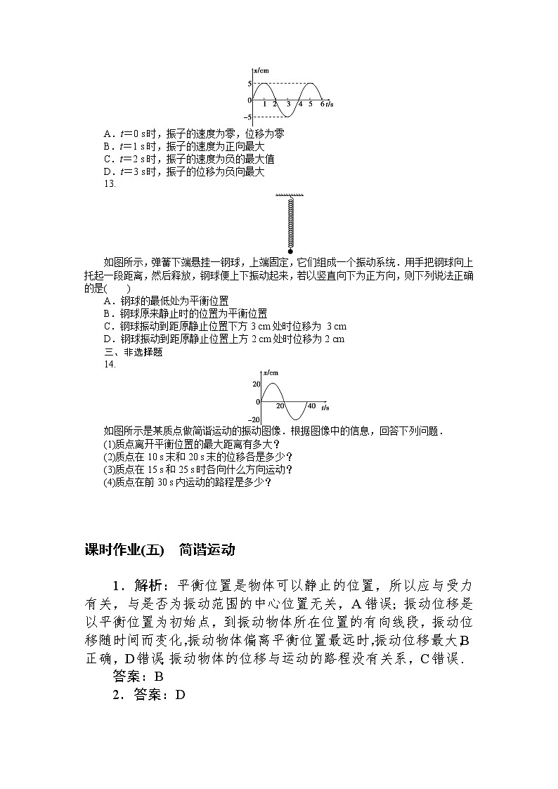 课时作业(五)　简谐运动03