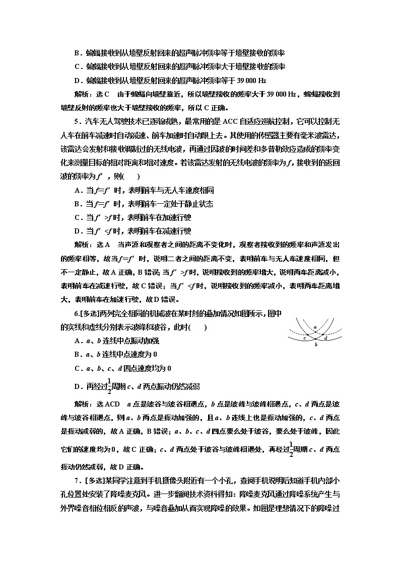 课时跟踪训练 （十七）  波的干涉  多普勒效应第2页