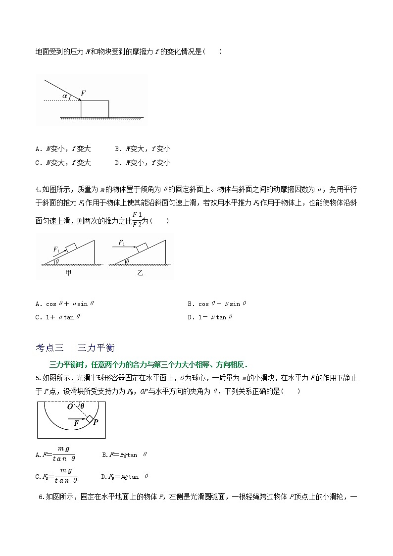 专题11力的合成与分解 共点力的平衡-高三物理一轮复习重难点逐个突破02