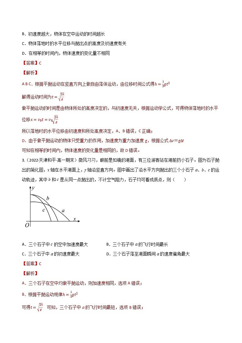 专题24抛体运动-高三物理一轮复习重难点逐个突破03