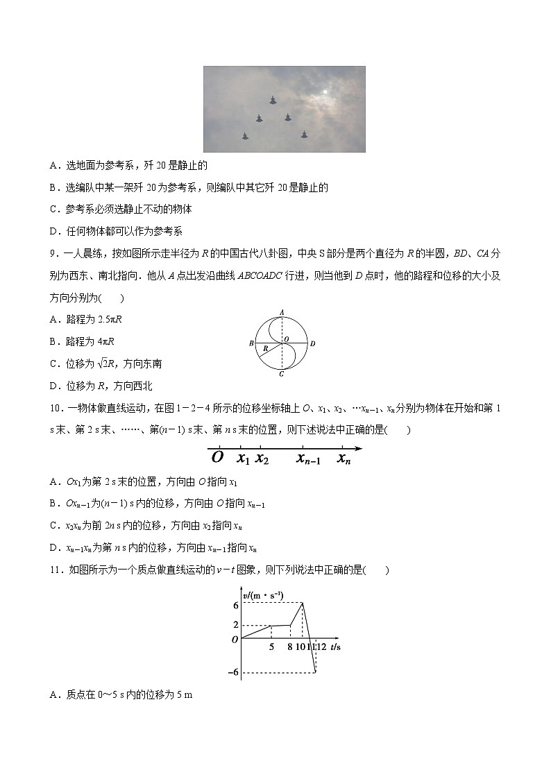 第一章  运动的描述  -高一物理精讲精练（人教版必修第一册）（原卷版）第3页