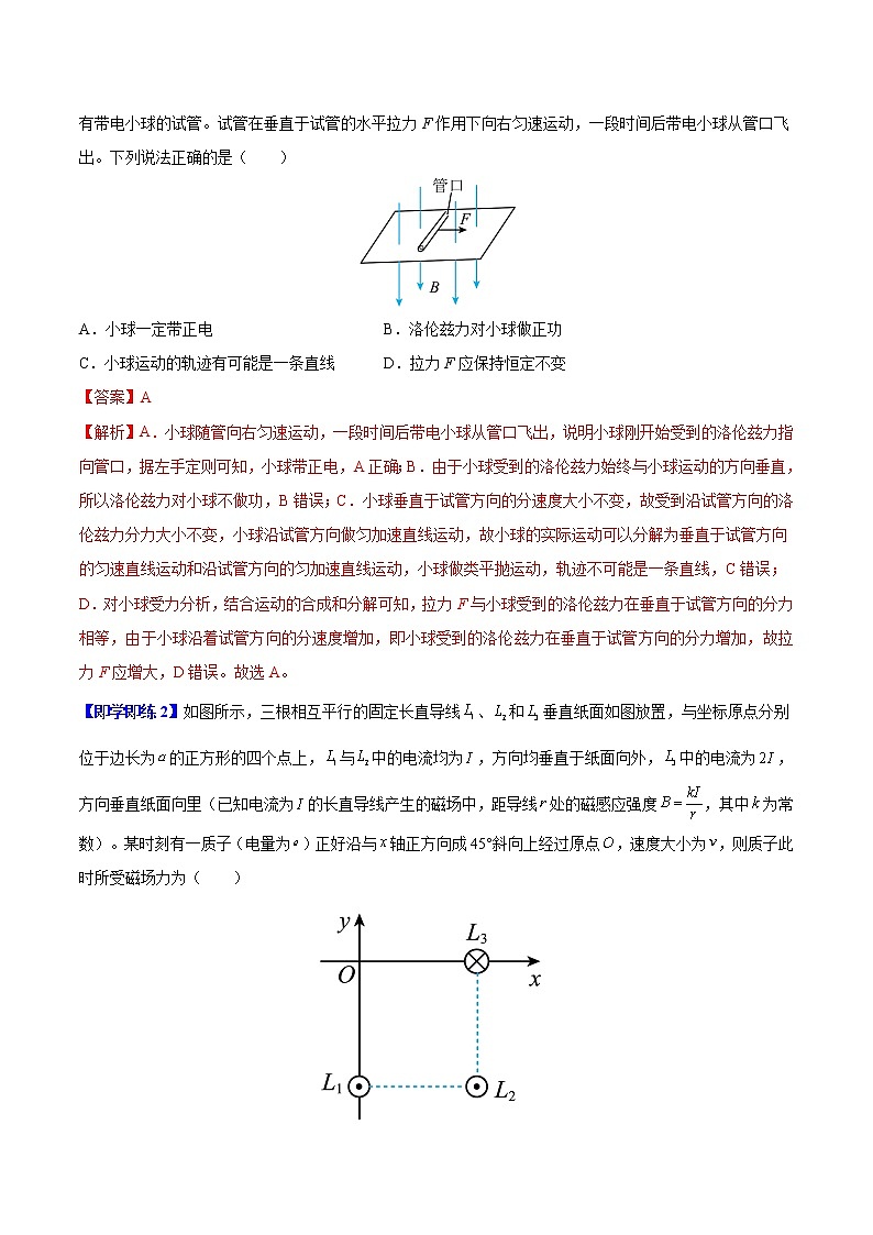 第02讲 磁场对运动电荷的作用力（解析版） 试卷02